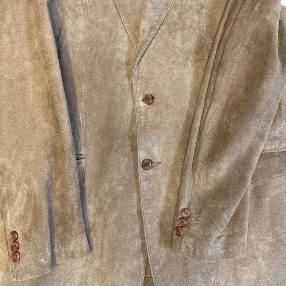 Vintage Tan Suede Leather Jacket Western Ranchwear Cowboy Blazer Quite Luxury XL